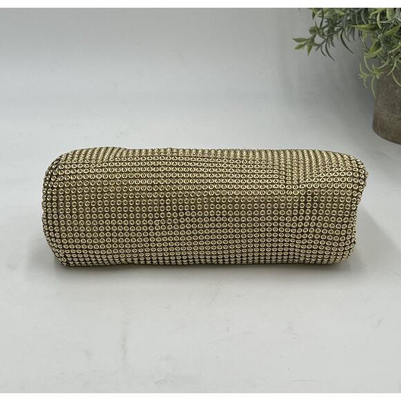 Whiting & Davis Gold Crystal Ball Metal Mesh Evening Clutch Bag Purse - Picture 15 of 16